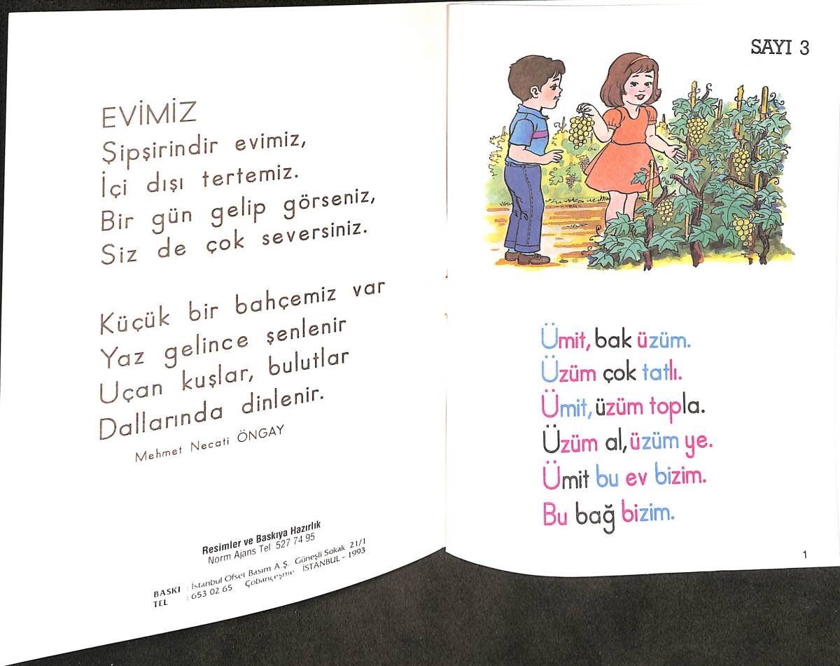 90'lar Ünlü Kolay Okuma Dizisi Evimiz-Ailemiz Sınıf : 1 Sayı : 3 NDR101192 - 2