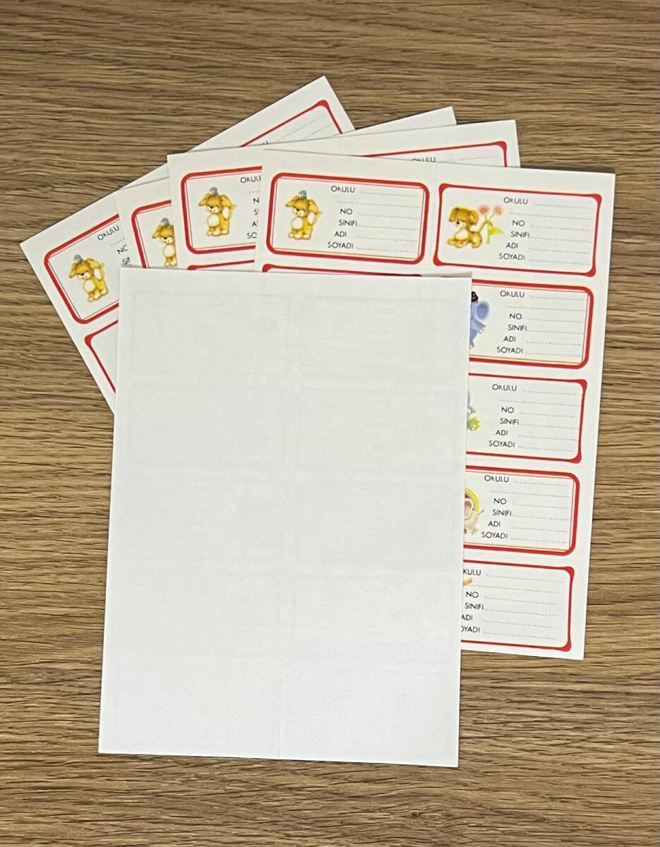 90’lar Vintage Sevimli Hayvan Temalı Okul Etiketleri AOB6234 - 2