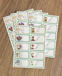 90’lar Vintage Sevimli Hayvan ve Çocuk Temalı Okul Etiketleri AOB6232 - Gökçekoleksiyon