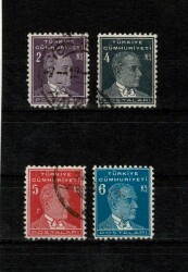 1931-1934 Erken Cumhuriyet Dönemi Atatürk Portreli 4 Adet Pul Lotu PPT2604 - Gökçekoleksiyon
