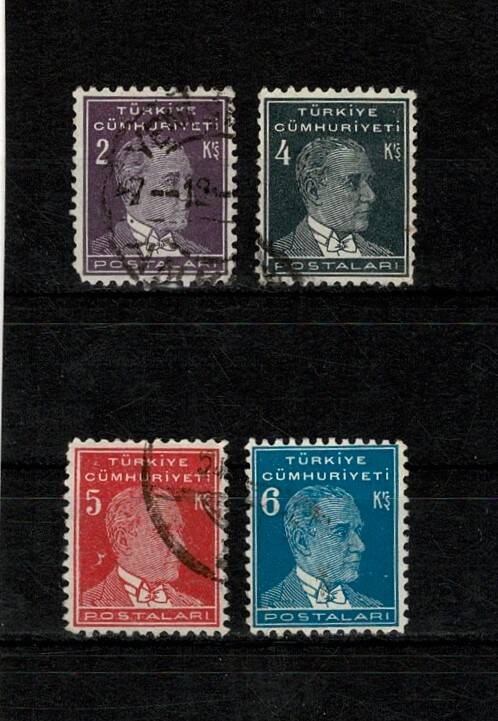 1931-1934 Erken Cumhuriyet Dönemi Atatürk Portreli 4 Adet Pul Lotu PPT2604 - 1