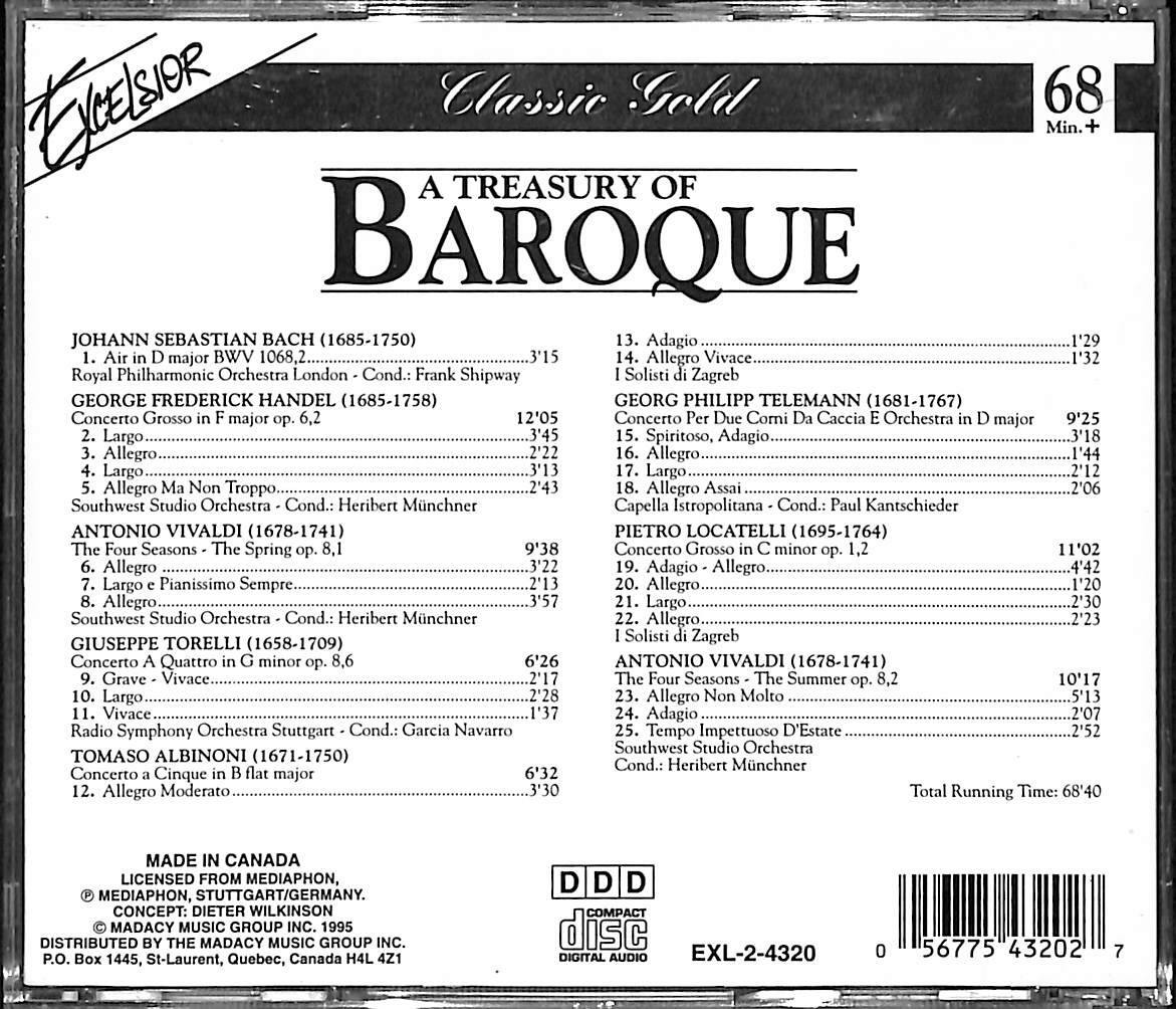 A Treasury Of Baroque CD (İkinci El) CD5430 - 2