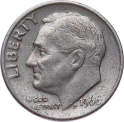 ABD 1 Dime 1966 *Roosevelt Dime* ÇÇT YMP11114 - Gökçekoleksiyon