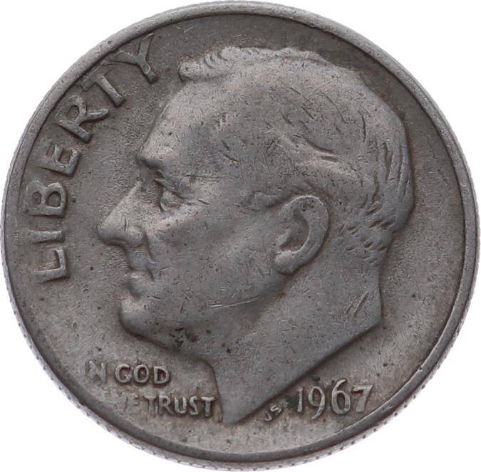 ABD 1 Dime 1967 *Roosevelt Dime* ÇÇT YMP11106 - 1