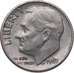 ABD 1 Dime 1967 *Roosevelt Dime* ÇÇT YMP11117 - Gökçekoleksiyon
