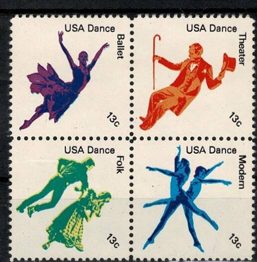 ABD 1978 Dans Sanatı Serisi 13c Posta Pulu - 4’lü Komple Blok (MNH) PPT2996 - 1