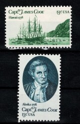 ABD 1978 Kaptan James Cook’un 200. Yıl Anısı Posta Pulları - 2 Adet Damgasız Tam Seri PPT2993 - Gökçekoleksiyon