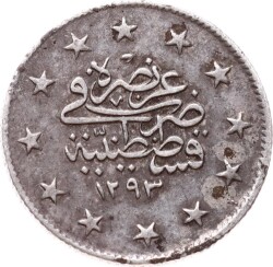 Abdülhamid 2 Kuruş 1293/19 Gümüş - ÇÇT OMP3336 #266 - 2