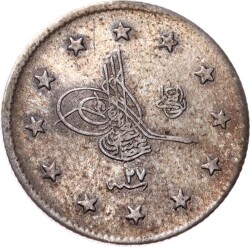 Abdülhamid 2 Kuruş 1293/27 Gümüş - ÇÇT OMP3235 #319 - Gökçekoleksiyon