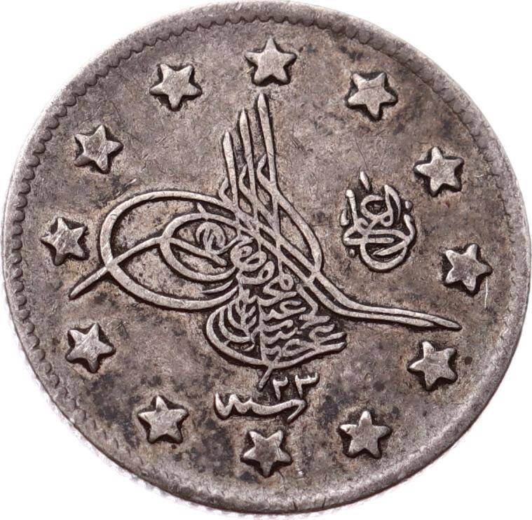 Abdülhamid 2 Kuruş 1293/23 Gümüş - ÇÇT OMP3260 #319 - 1