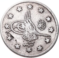 Abdülhamid 2 Kuruş 1293/23 Gümüş - ÇT OMP3198 - 1