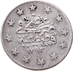 Abdülhamid 2 Kuruş 1293/23 Gümüş - ÇT OMP3338 #203 - 2