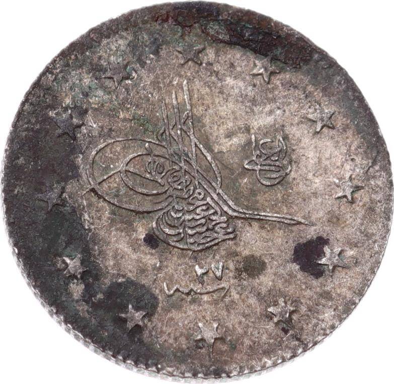 Abdülhamid 2 Kuruş 1293/27 Gümüş - ÇÇT OMP3190 - 3