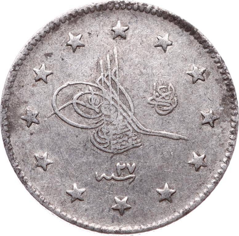 Abdülhamid 2 Kuruş 1293/27 Gümüş - ÇÇT OMP3275 #270 - 1