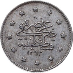 Abdülhamid 2 Kuruş 1293/28 Gümüş ÇAÇİL OMP2268 - 2