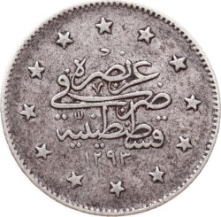 Abdülhamid 2 Kuruş 1293/29 Gümüş - ÇT+ OMP3335 #222 - 2