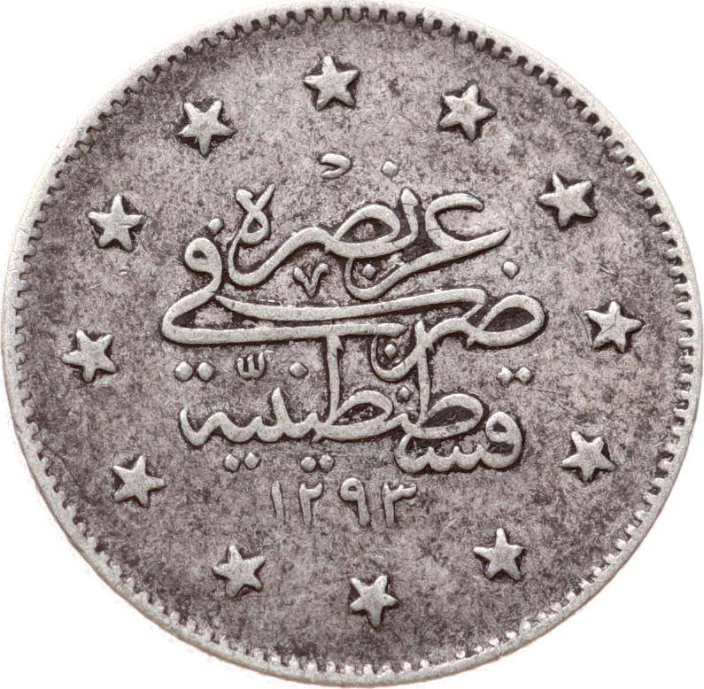 Abdülhamid 2 Kuruş 1293/29 Gümüş - ÇT+ OMP3335 #222 - 2