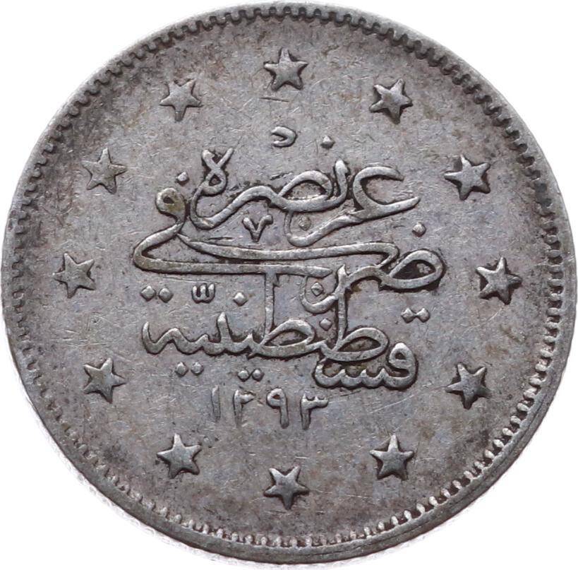 Abdülhamid 2 Kuruş 1293/32 Gümüş ÇA+ OMP2262 - 2