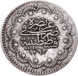 Abdülhamid 5 Kuruş 1293/11 Gümüş - ÇT+ OMP3201 - 2