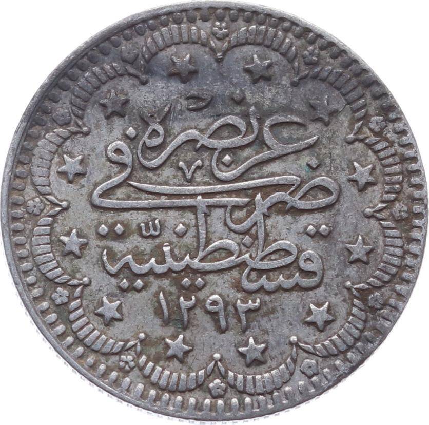 Abdülhamid 5 Kuruş 1293/33 Gümüş ÇA OMP2326 - 2