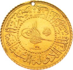 Abdülhamid Ziynet 50 Kuruş Delik ÇÇT 1293/25 Kulptan Çıkma OMP3037 #419 - Gökçekoleksiyon