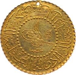 Abdülhamid Ziynet 25 Kuruş 1293 /27 Delik ÇÇT OMP3045 #226 - 1