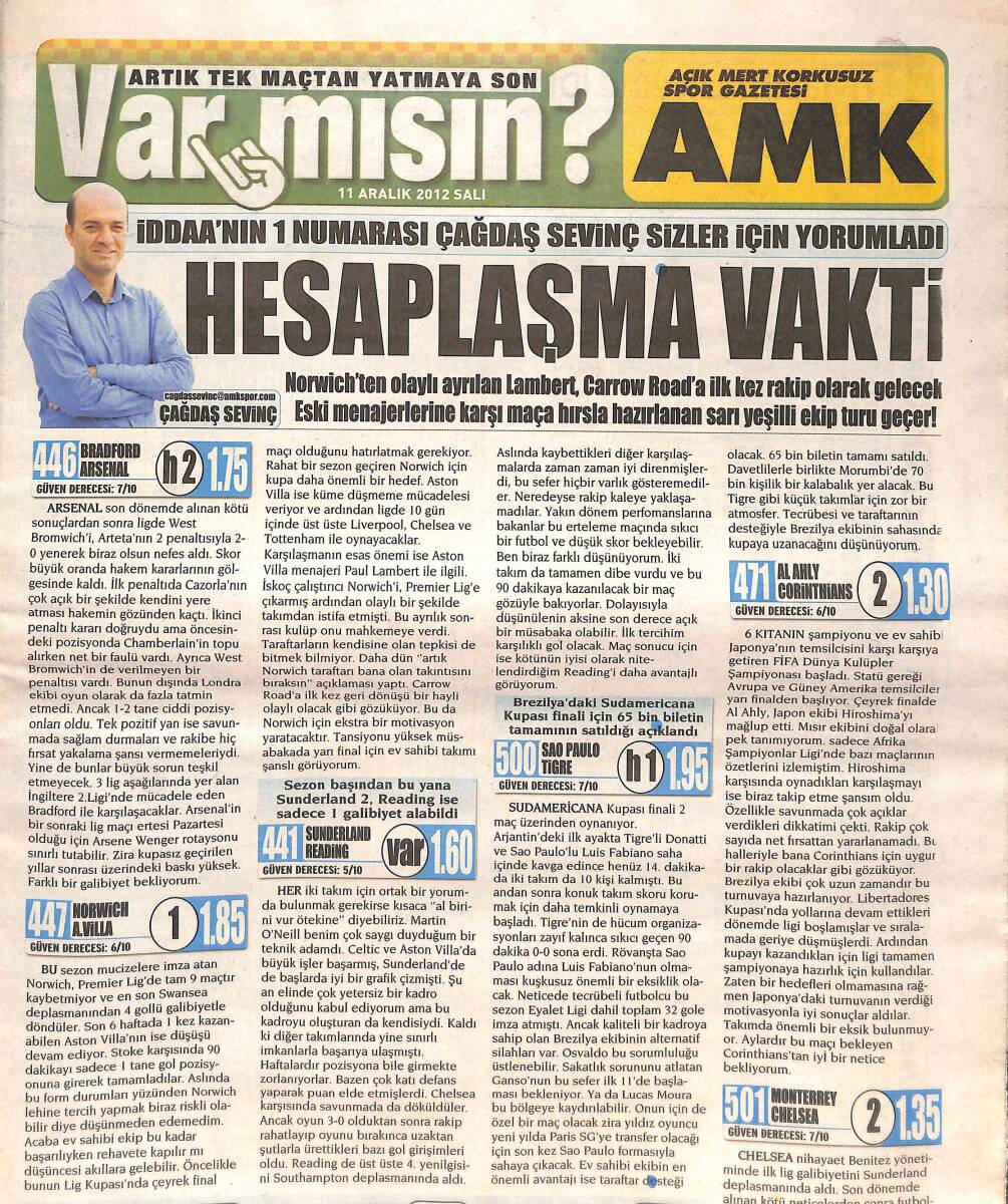 Açık Mert Korkusuz Gazetesi 11 Aralık 2012 - Hesaplaşma Vakti - Troyes Risk Alır GZ137180 - 1