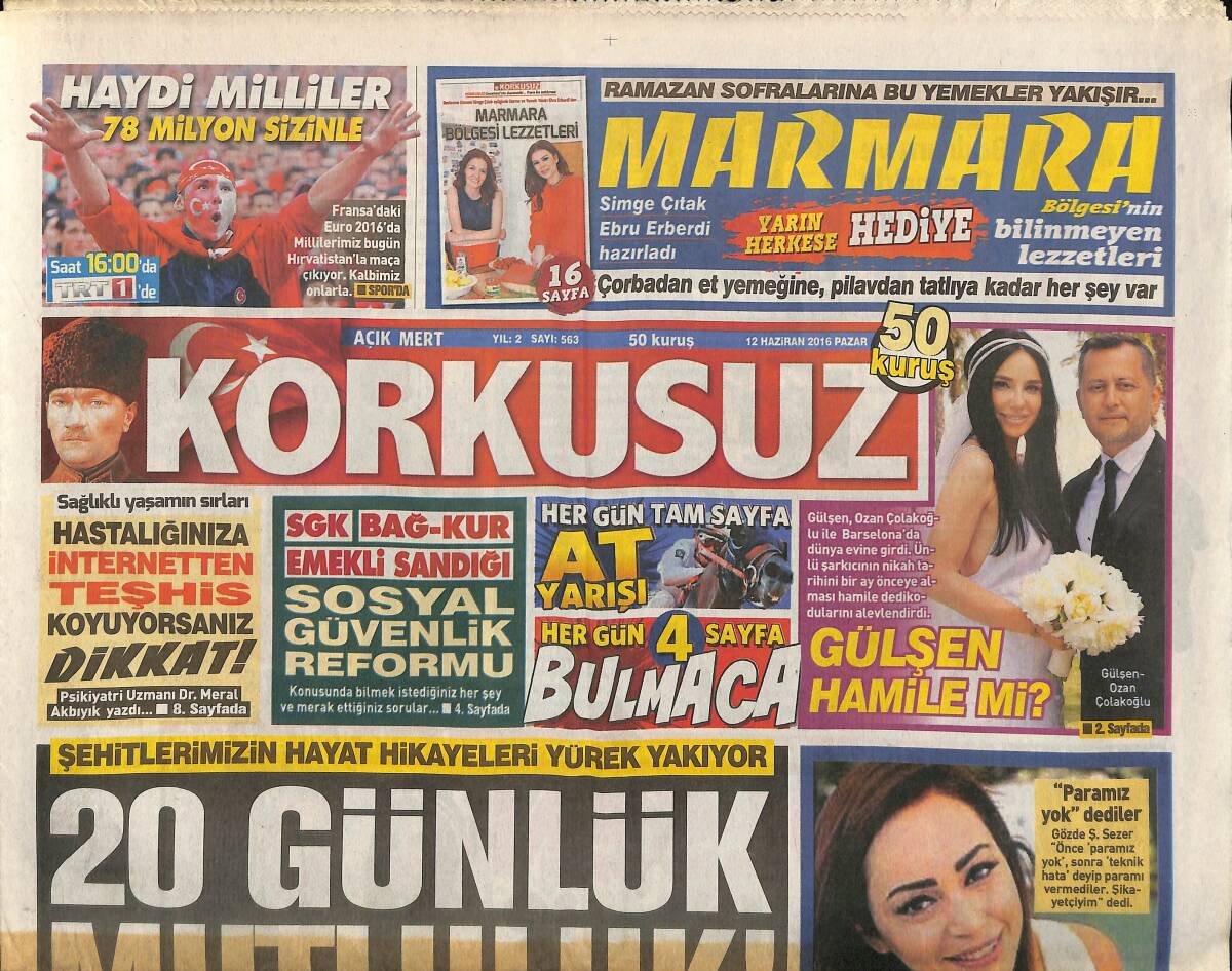 Açık Mert Korkusuz Gazetesi 12 Haziran 2016 - 6. Kattan Düştü Kalkıp Yürüdü - Kıbrıs'ta Kumar Skandalı, Kazandı Parayı Vermediler GZ154349 - 1