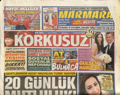 Açık Mert Korkusuz Gazetesi 12 Haziran 2016 - Kıbrısta Rumlar Skandalı ! - Şehitlerimizin Hayat Hikayeleri Yürek Yakıyor GZ124835 - 1