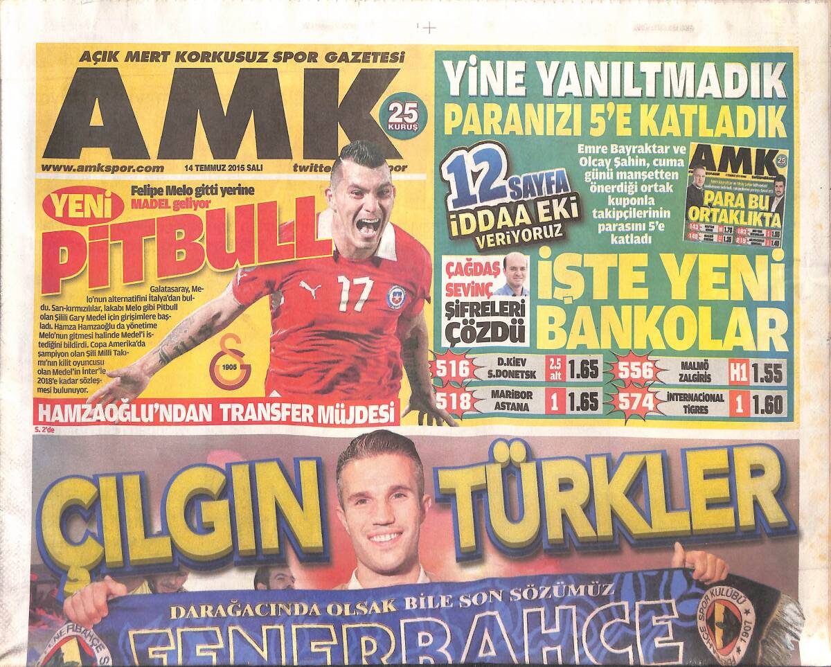Açık Mert Korkusuz Gazetesi 14 Temmuz 2015 - Felipe Melo Gitti Yerine Madel Geliyor GZ134865 - 1
