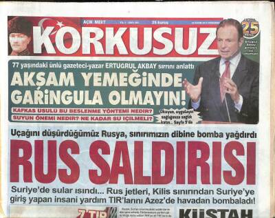 Açık Mert Korkusuz Gazetesi 26 Kasım 2015 - Hakan Peker Dede Oldu - Kadın Cinayetlerinin Haritası Çıkarıldı GZ113338 - 1