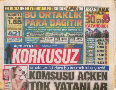 Açık Mert Korkusuz Gazetesi 31 Mart 2015 - Burcu Esmersoydan Samimi Açıklamalar - Nil Karataş Mühür Bastı GZ124453 - 1
