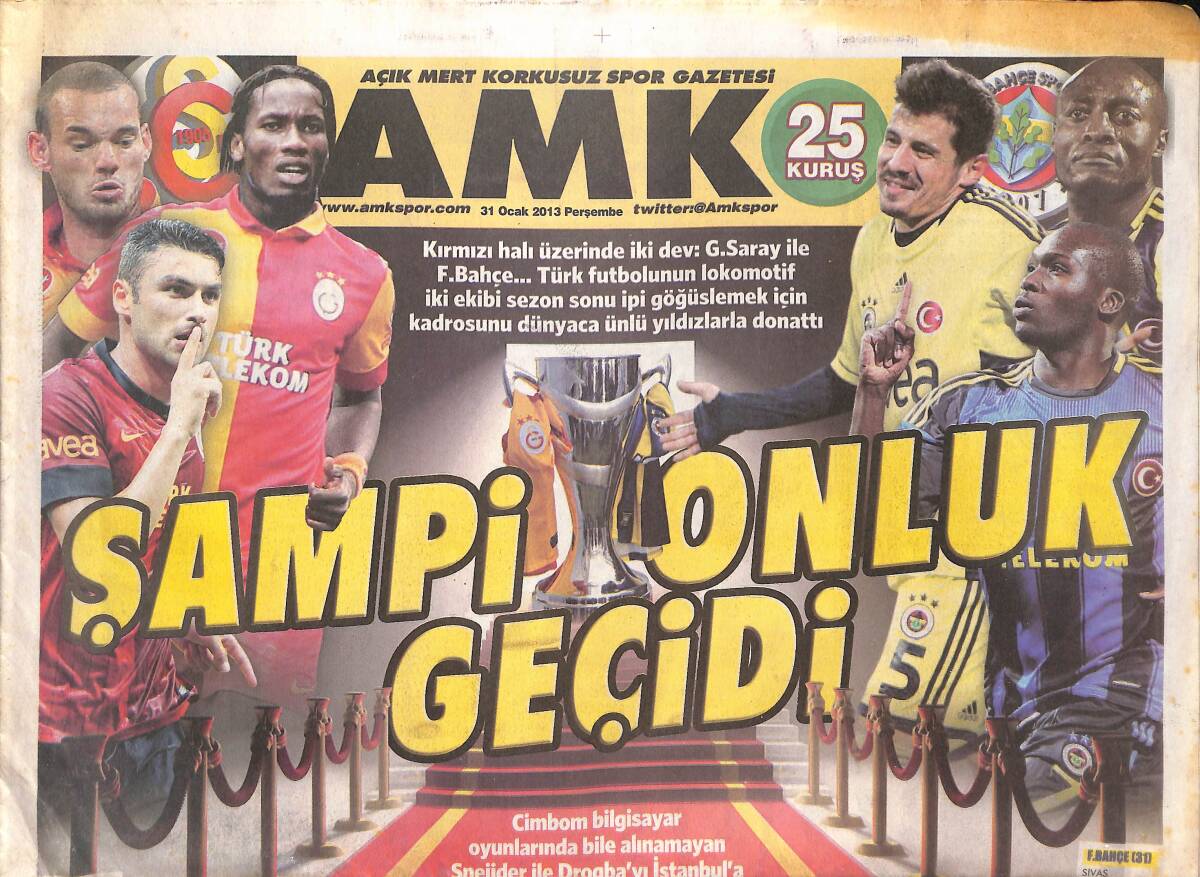 Açık Mert Korkusuz Gazetesi 31 Ocak 2013 - Şampiyonluk Geçidi - Gol Yok Tur Var - Webo İle Emre Fener'de GZ135711 - 1
