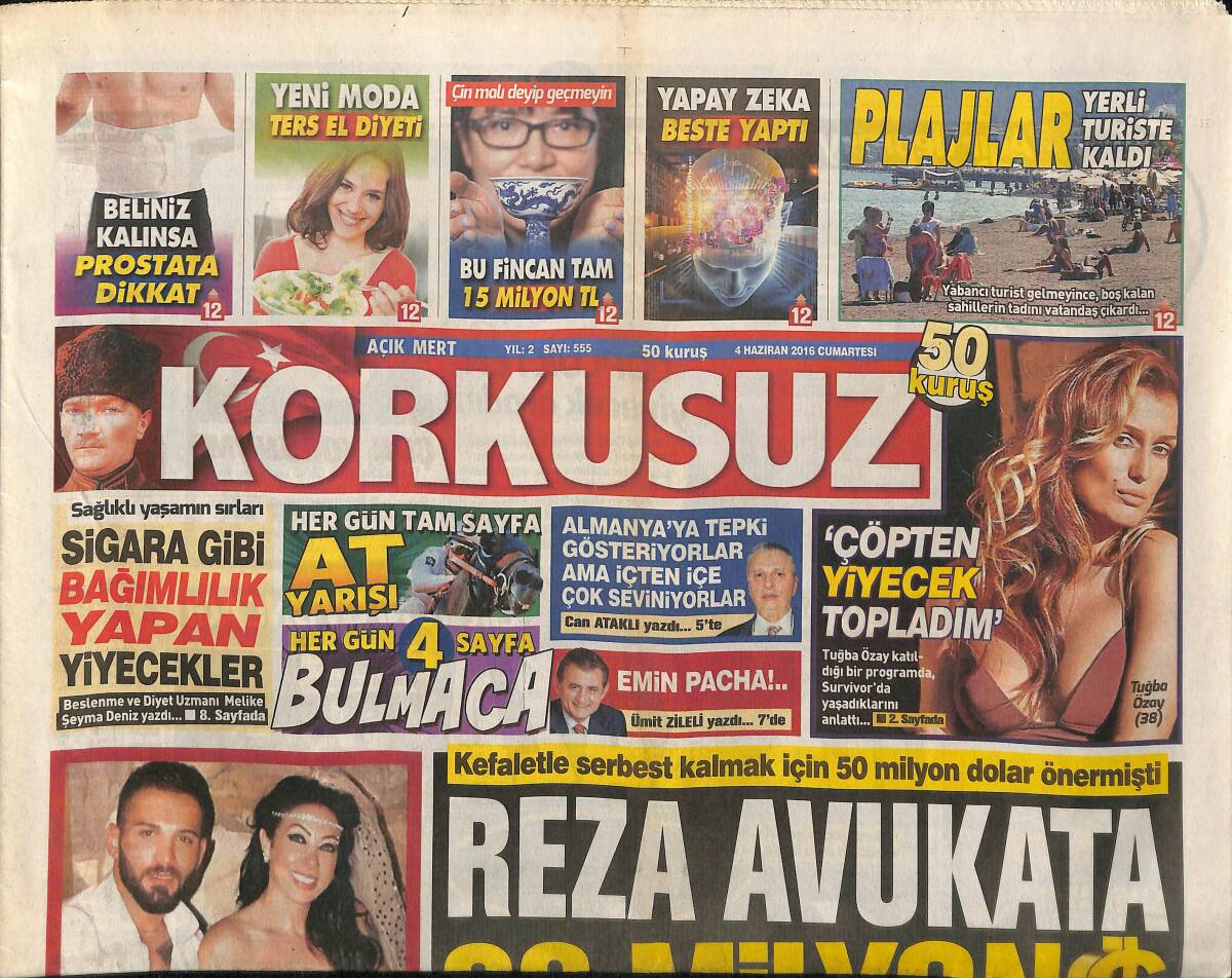 Açık Mert Korkusuz Gazetesi 4 Haziran 2016 - İranlı Reza Zarrab, Kurtulmak İçin Para Saçıyor - Diyarbakır'da Hain Tuzak GZ154353 - 1