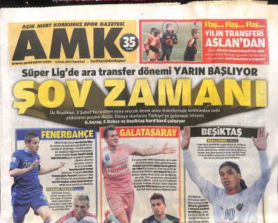 Açık Mert Korkusuz Gazetesi 6 Ocak 2014 - Süper Ligde Ara Transfer Dönemi Başlıyor GZ107115 - 1