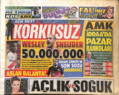 Açık Mert Korkusuz Gazetesi Spor Eki 11 Ocak 2015 - Aslan Balanta ! - Olay Kadın Hülya Avşar Yine Çarpıcı Açıklamalar Yaptı GZ125523 - 1