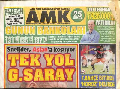Açık Mert Korkusuz Gazetesi Spor Eki 12 Ocak 2013 - Sneijder , Aslana Konuşuyor - Djuricicte Sona Doğru GZ124832 - 1