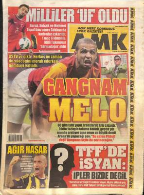 Açık Mert Korkusuz Gazetesi Spor Eki 15 Ekim 2012 - Gangnam Melo - TFFde İsyan İpler Bizde Değil GZ124642 - 1