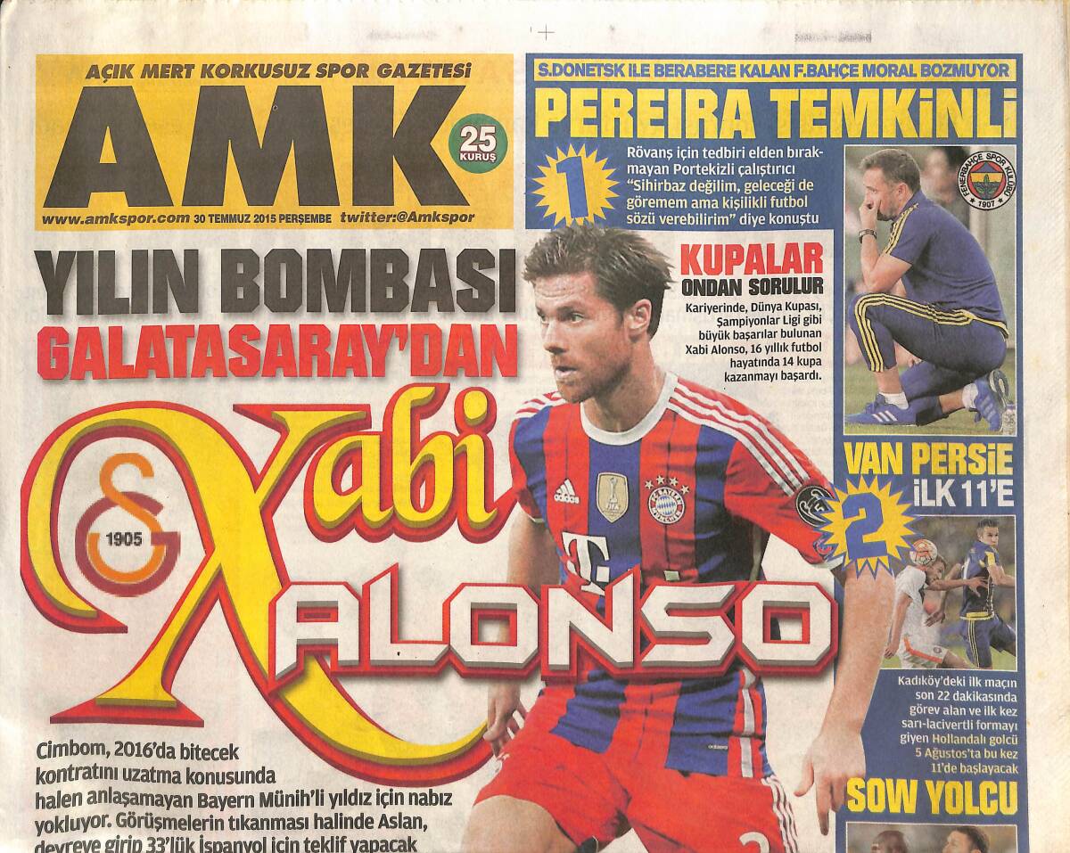 Açık Mert Korkusuz Spor Gazetesi 30 Temmuz 2015 - Yalnız Adam Polonski - Dıego Ribas Çılgınlığı - Fred Gerçeği GZ135685 - 1