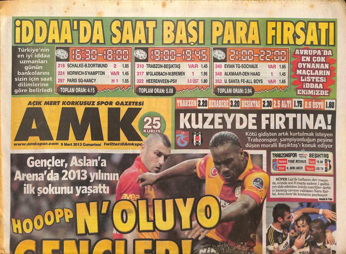 Açık Mert Korkusuz Spor Gazetesi 9 Mart 2013 - Gençler Aslan'a Arena'da 2013 Yılının İlk Şokunu Yaşattı - Şike Ateşi Sönmüyor GZ137093 - 1
