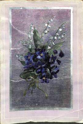 Açılır Kapak Yaldızlı Çiçek Temalı Kartpostal KRT15765 - 1