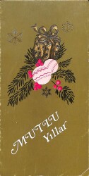 Açılır Kapak Yaldızlı Yılbaşı (Yeniyıl) Temalı Kartpostal KRT15700 - Gökçekoleksiyon