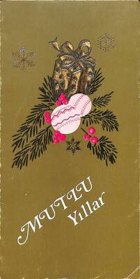 Açılır Kapak Yaldızlı Yılbaşı (Yeniyıl) Temalı Kartpostal KRT15700 - 1