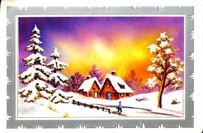 Açılır Kapaklı Kış Temalı Kartpostal KRT13888 - 1