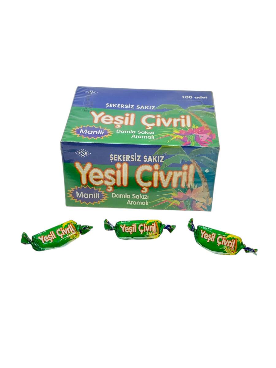 Açılmamış Kutusunda Yeşil Çivril (Baycan) Damla Sakızı Aromalı Şekersiz Sakız SKZ1820 - 2