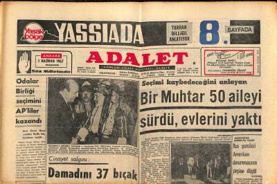 Adalet Gazetesi 1 Haziran 1967 - Rusya Ve Romanya2dan Çimento İthal Ediyoruz - Odalar Birliği Seçimini APliler Kazandı GZ121797 - 1