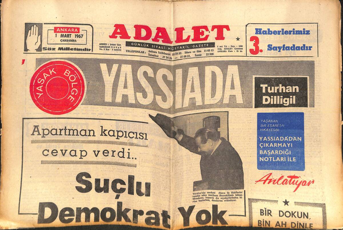 Adalet Gazetesi 1 Mart 1967 - Beşiktaşlılar İddialı Konuştular 