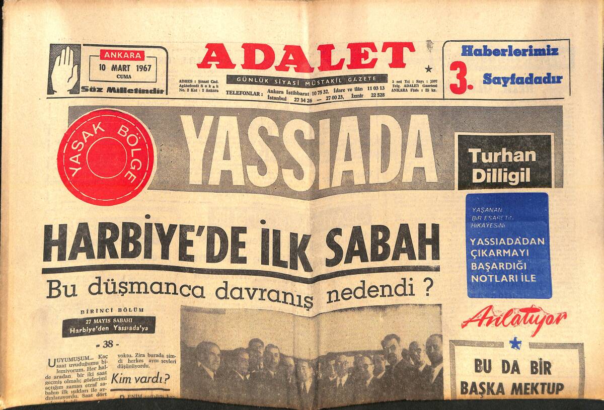 Adalet Gazetesi 10 Mart 1967 - Prenses İra De Furstenberg'in Üçüncü Filmi - Kennedy'nin Katlinde Yeni İpuçları Belirdi GZ138597 - 1