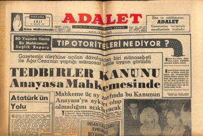 Adalet Gazetesi 11 Aralık 1962 - S.İnan Tahliye Edildi - C.H.P. Gecekondu Particilerin Elindedir GZ121681 - 1