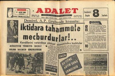 Adalet Gazetesi 11 Mayıs 1966 - Ve Aysel Tanju Denize Girdi - Zeki Müren Bu Sezon Çalışmıyor GZ121575 - 1